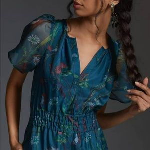 NEW Anthropologie The Sometset Jumpsuit Silk Edition